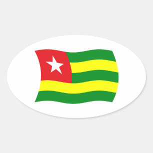 Oval Adesivo da Bandeira do Togo