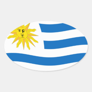 Oval Adesivo da Bandeira do Uruguai