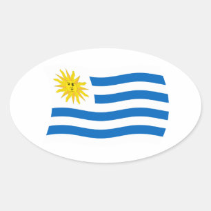 Oval Adesivo da Bandeira do Uruguai