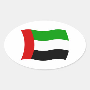 Oval Adesivo da Bandeira dos Emirados Árabes Unidos
