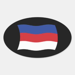 Oval Adesivo da bandeira dos sorábios