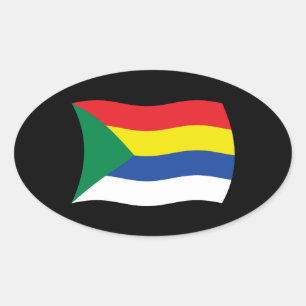 Oval Adesivo da Bandeira Druzista