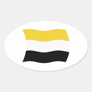 Oval Adesivo da Bandeira Garifuna
