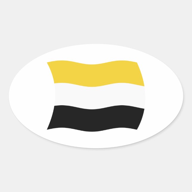 Oval Adesivo da Bandeira Garifuna (Frente)