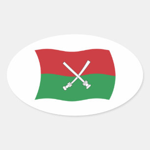 Oval Adesivo da Bandeira Li e Miao de Hainan