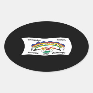 Oval Adesivo da Bandeira Sioux do Rio Cheyenne
