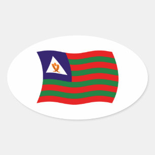 Oval Adesivo da Bandeira Tribal Bubi