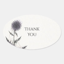 Adesivo de Agradecimento de Casamento Blue Thistle