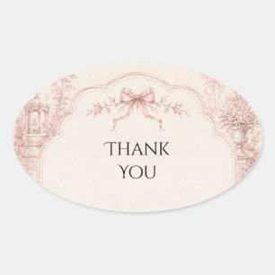 Oval Adesivo de Arco Rosa Cena de Jardim Toile Vintage