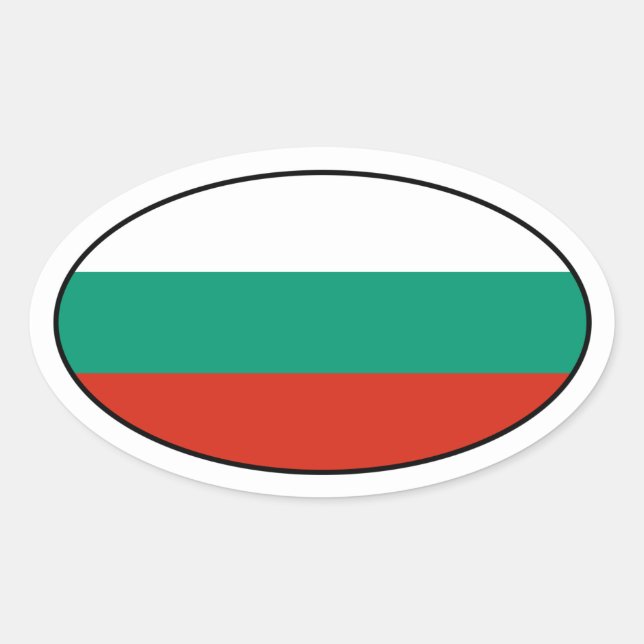 Oval Adesivo de bandeira búlgara (Frente)