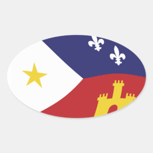Oval Adesivo de Bandeira da Acadiana