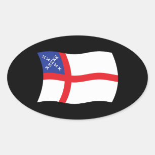 Oval Adesivo de bandeira da Igreja Episcopal dos EUA