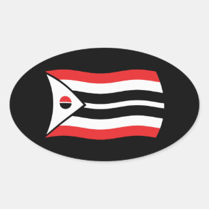 Oval Adesivo de bandeira da tribo Arapaho