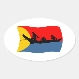 Oval Adesivo de bandeira da tribo Clatsop