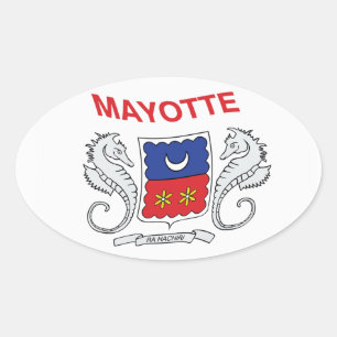 Oval Adesivo de bandeira de Mayotte