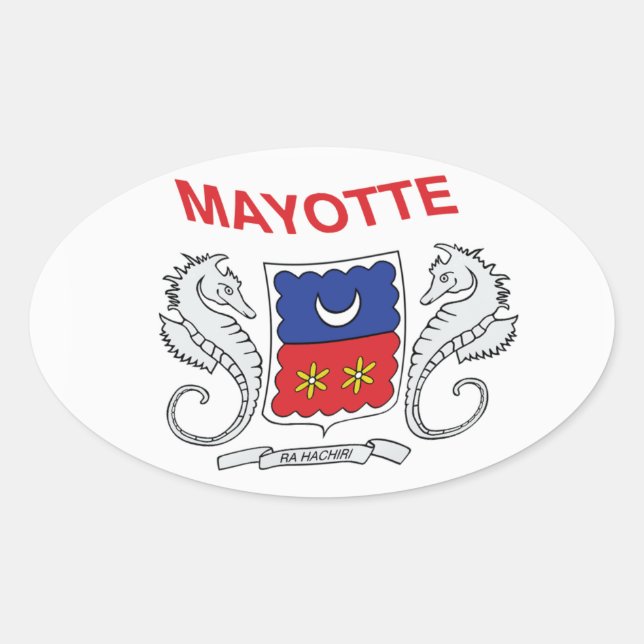 Oval Adesivo de bandeira de Mayotte (Frente)