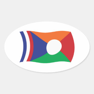 Oval Adesivo de Bandeira de Reunião