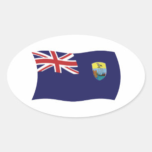 Oval Adesivo de Bandeira de Santa Helena