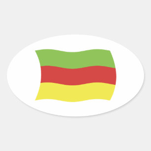 Oval Adesivo de bandeira do povo Bodo