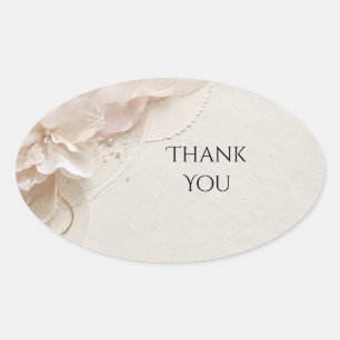 Oval Adesivo de casamento Blush Silk Pearl Lace