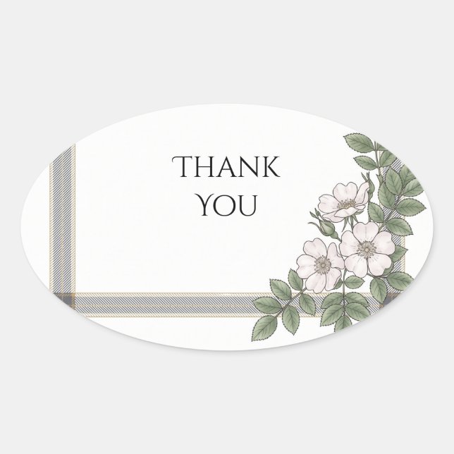 Oval Adesivo de Casamento Personalizado (Frente)