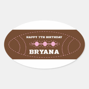 Oval Adesivo de festa de baby shower de futebol com cos