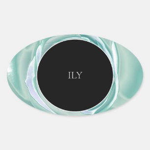 Oval Adesivo de Impressão Rosa Metálica