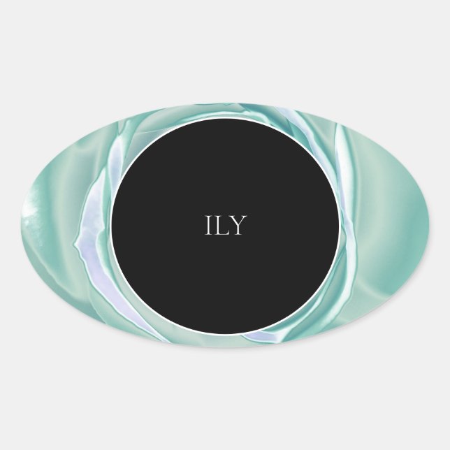 Oval Adesivo de Impressão Rosa Metálica (Frente)