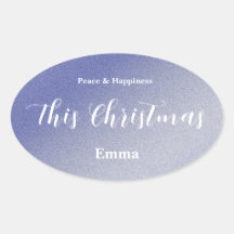 Adesivo de Natal com Brilho Azul Gelo - Personaliz