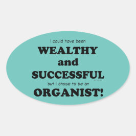 Oval Adesivo de Oval, rico e bem-sucedido, do Organista
