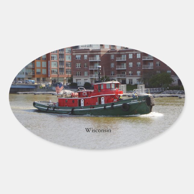Oval Adesivo de Wisconsin (Frente)