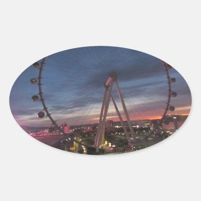 Oval Adesivo do Alto Roller Las Vegas (Frente)