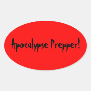 Oval Adesivo do prepper apocalipse