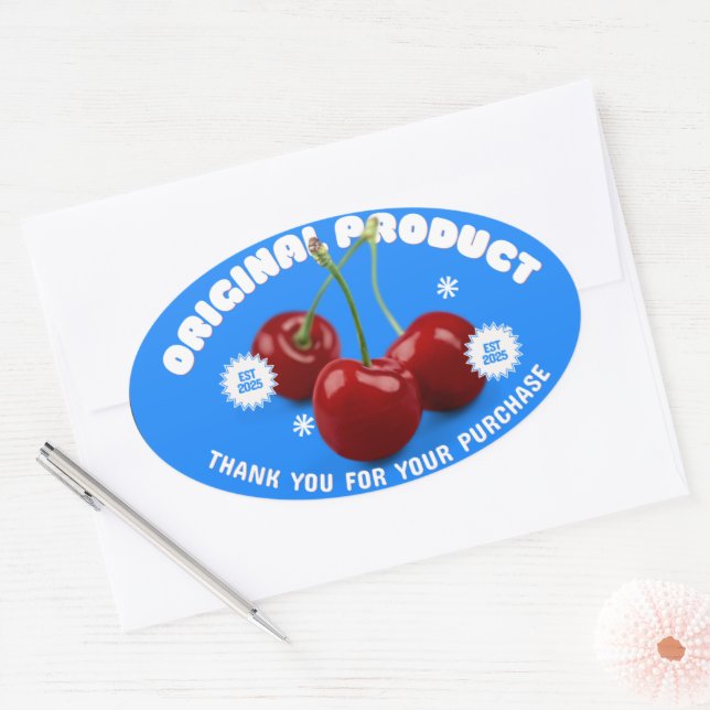 Oval adesivo geométrico moderno, adesivo verde rosa (Envelope)