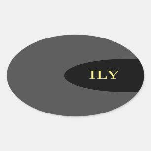 Oval Adesivo Preto e Cinza "Eu Te Amo"