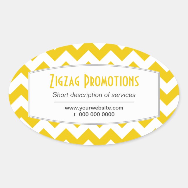Oval Adesivo Promocional amarelo em gíria (Frente)