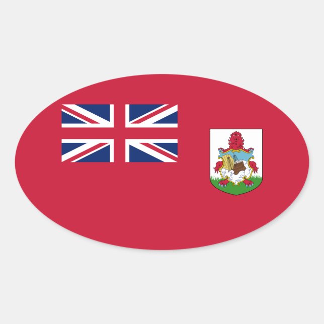 Oval Adesivo Retangular da Bandeira Patriótica das Berm (Frente)