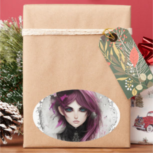 Oval Adesivo RPG elfa maga