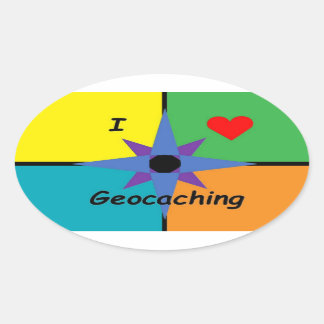 Oval Adoro o adesivo Geocaching