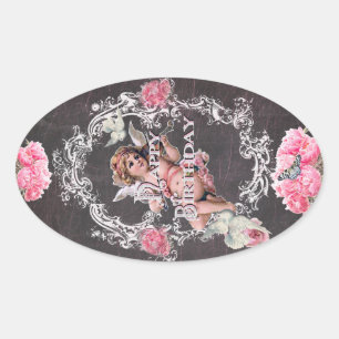 Oval Aniversário - Quadro Preto - Adesivo