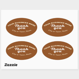 Oval Business Obrigado Textos sobre o adesivo "Brown Ov