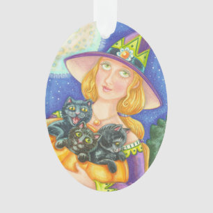 Oval do ORNAMENTO do DIA DAS BRUXAS dos GATINHOS &