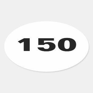 Oval etiqueta de 150 milhas