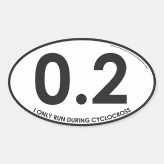 Oval Eu só corro durante o ciclismo - $6 para 4 adesivo
