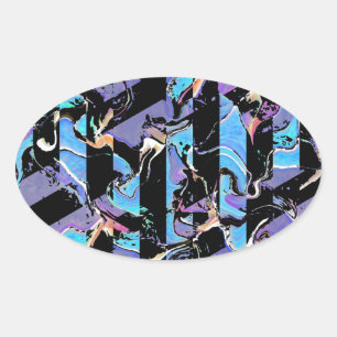 Oval Eyesore clássico adesivo redondo