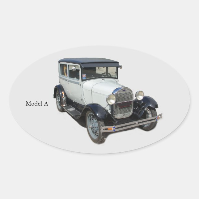 Oval Modelo branco Um adesivo (Frente)