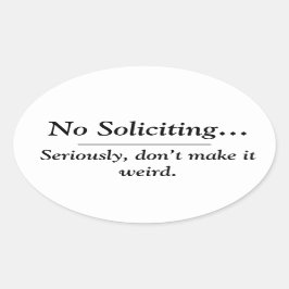 Oval Não Solicitar adesivo de 4 embalagens