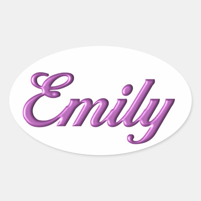 Oval nome do adesivo da Emily (Frente)