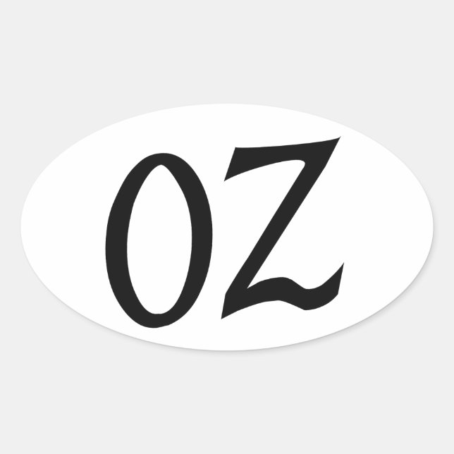 Oval Oz Adesivo Preto (Frente)