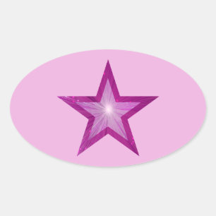 Oval Pink Star adesivo rosa pálido